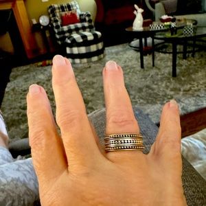 Lagos Sterling & 18k Gold Rings 2 & 1 Sterling Silver Ring. 3 Rings, Size 8